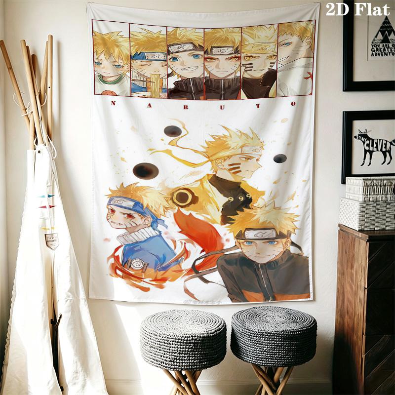 Naruto Evolution Wall Tapestry Aesthetic Wall Hanging Printed Fabric Blanket Decorative Tapestries For Bedroom Living Room Home Decor