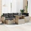 VidaXL Garden Lounge Set with Cushions 7 Pcs Light Grey Wicker 3327902