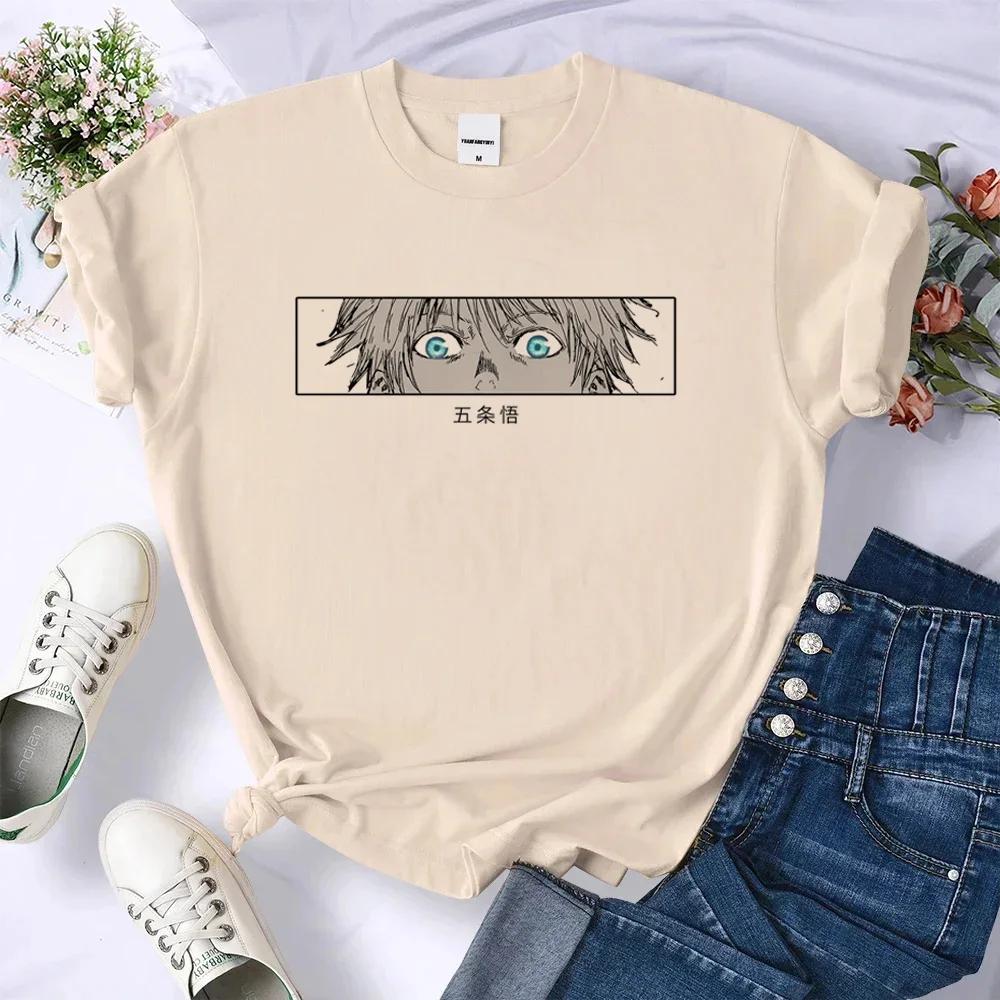 

Jujutsu Kaisen Gojo Satoru Top Women Streetwear Tshirt Female Anime 2000s Designer Clothing Hip Hop Tops Casual Female Clothing S