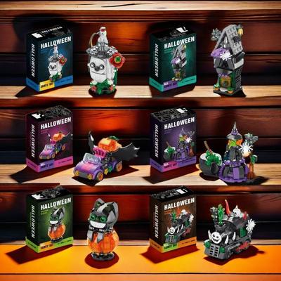 Seria Halloween zestaw klocków do składania zabawka nawiedzony dom model figurki ducha puzzle dla dzieci prezent mould king