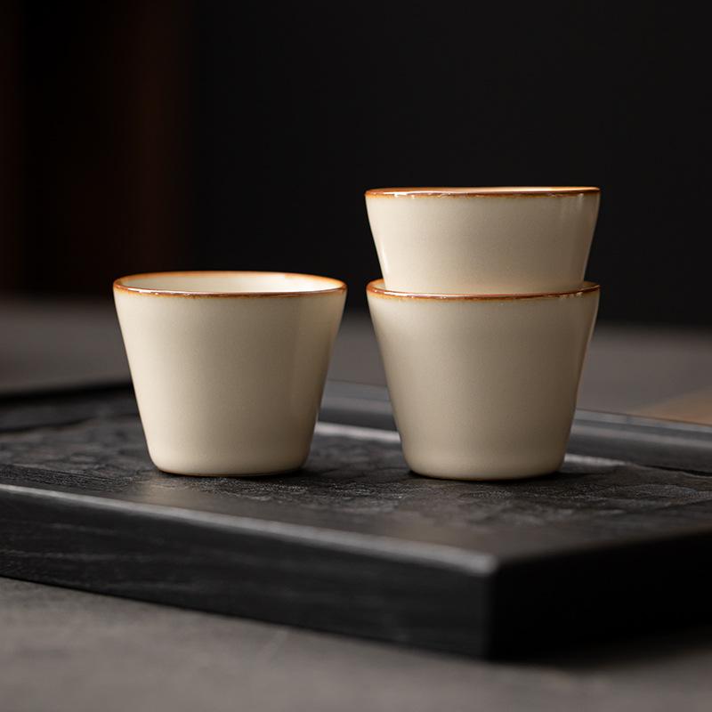 High-grade Ru Kiln Tea Cup Master Cup Iron Tire Kung Fu Tea Ceramic Personal Special Hat Cup Can Be Raised