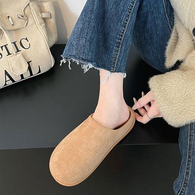 Casual Simple and Non-slip Flat-bottomed Slippers for Women's Summer Outer Wear Super Fire Bag Head Half Slippers Thick Bottom