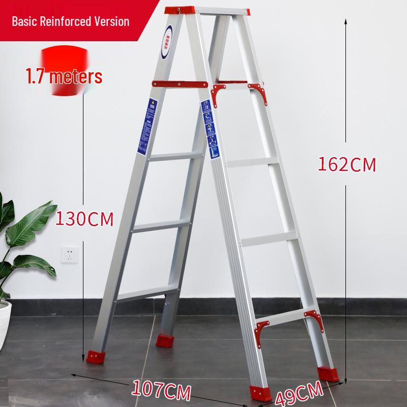 Утолщенная алюминиевая телескопическая А-образная лестница Wangjin: Многофункциональный, Портативный, Бытовое и Инженерное Использование в Помещении