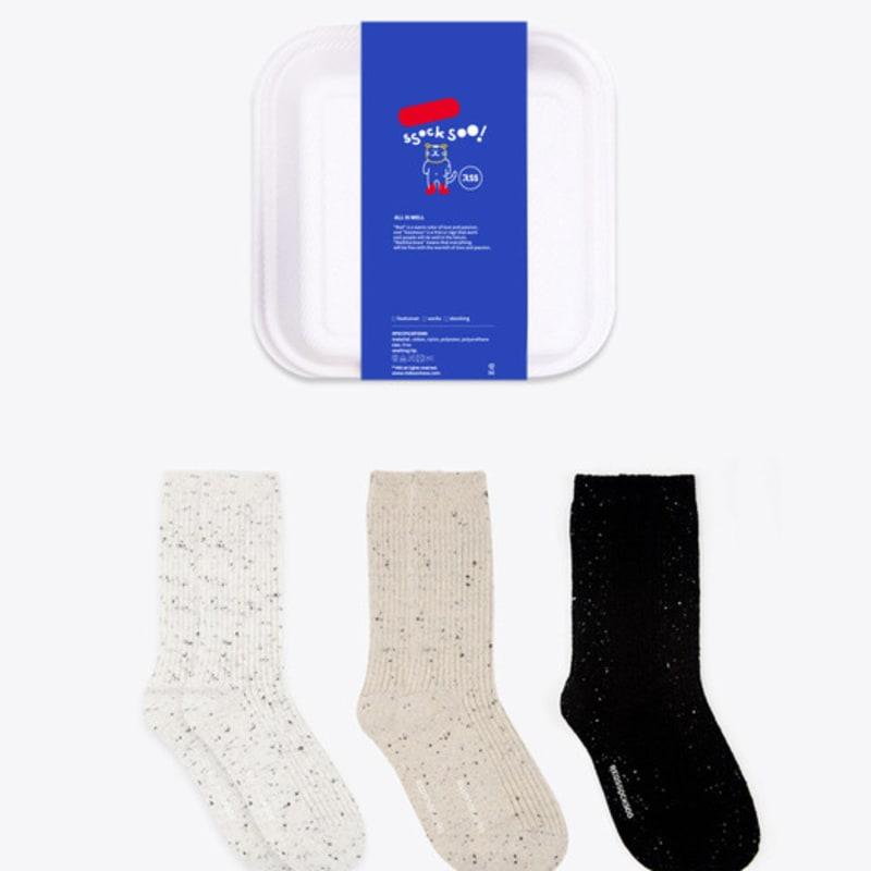 

REDSSOCKSOO 2 Pairs of Snow Knit Socks rssw059 BLACK