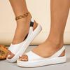 Fashion New Fish Mouth Women's Sandal Fashion Elastic Band Casual Outside Wear Beach Sandales Solid Flat Bottom Platform Roman Sandalias