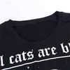 Women Loose Black Tshirts Gothic Grunge Punk Harajuku Skull Peinted T Shirts Long Tops