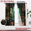 2pcs   2D FLAT PRINTING Curtains (Without Rod) Mystic Lounge Chic Curtains Digital Printed Semi-Sheer Curtains Gifts for Bedroom