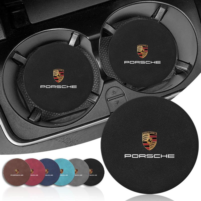 Car Anti Slip Insert Cup Coasters Car Accessories For Porsche Cayenne Panamera Macan Boxster 911 Carrera-GT 944 918 917