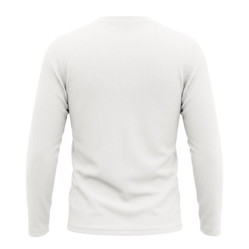 Men S Waffle Knit Henley Collar Long Sleeve T Shirt