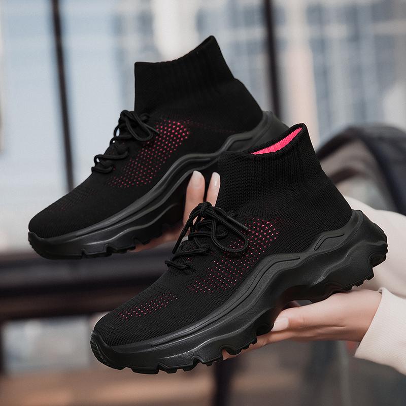 2025 Fashion Women's Sports Shoes Lace Up Socks Shoes Platform Sneakers Casual Shoes zapatillas deportivas mujer Plus Size 35-46