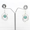 Round Shaped Natural Larimar (5.04 Cts) Solid 925 Sterling Silver Gemstone Dangling Earrings Jewelry For Women or Girls