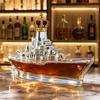 Funny French Bulldog Whiskey Decanter, 350ml Hand Blown Glass Liquor Bottle, Novelty Dog Shape Wine Dispenser for Home Bar, Gift for Men