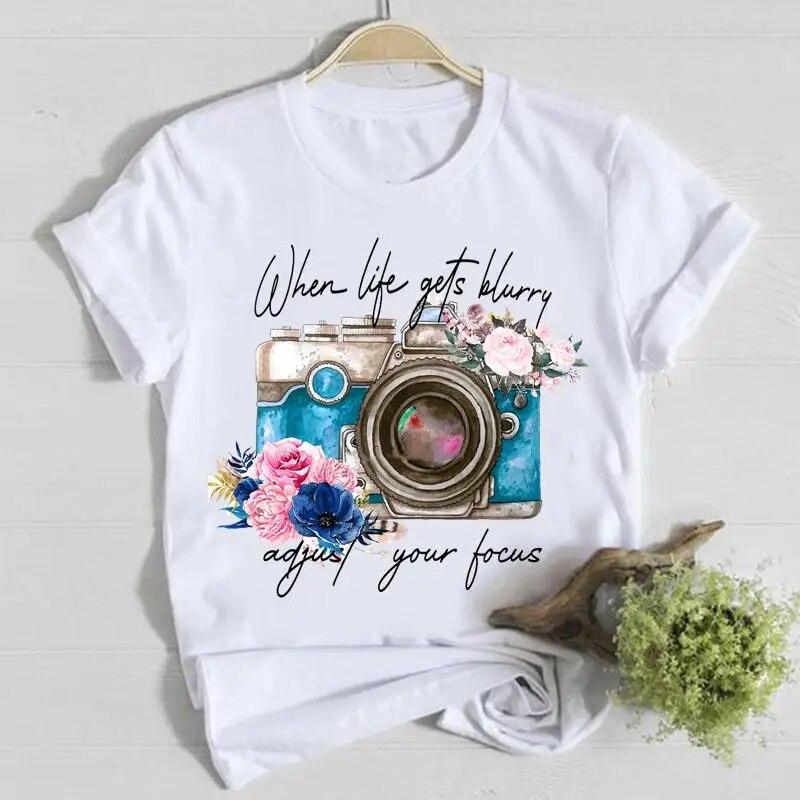 Butterfly Cute Sweet Lovely Casual Tee Top Short Sleeve Shirt Lady Clothes Fashion Tshirt Summer Female T Women Graphic T-shirts