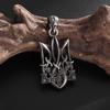 Retro Gothic Neptune Poseidon Trident Necklace Ukraine National Emblem Pendant Men's Amulet Good Luck Fashion Jewelry
