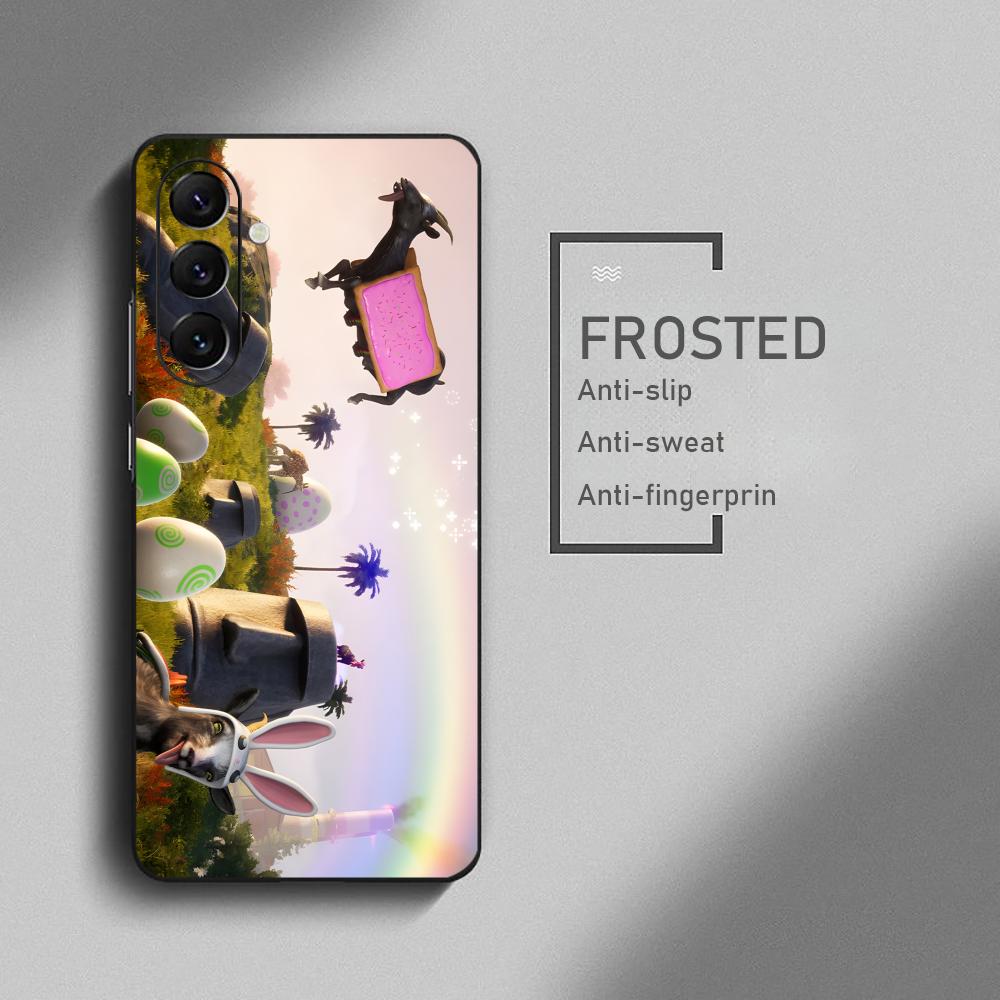 Coole Ziegen-Simulator-Spiel-Handyhülle für Samsung Galaxy S26 S25 S24 S23 S22 S21 Plus Ultra Note20 Weiches Schwarz