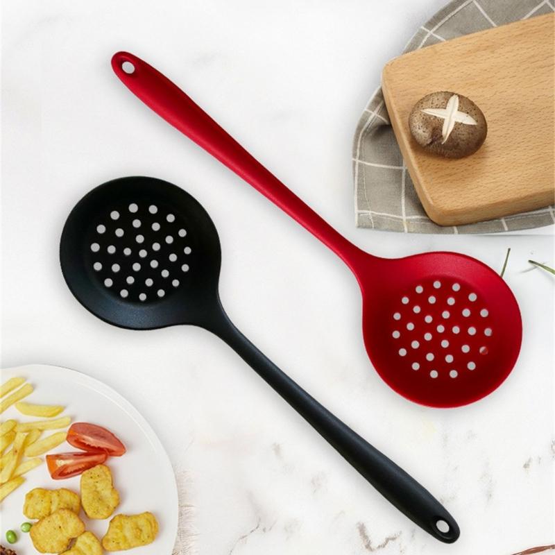 Set of 2 Kitchen Strainer Spoon Silicone Skimmer Slotted Spoon Strainer Ladle Strainer Spoon for Draining and Cooking