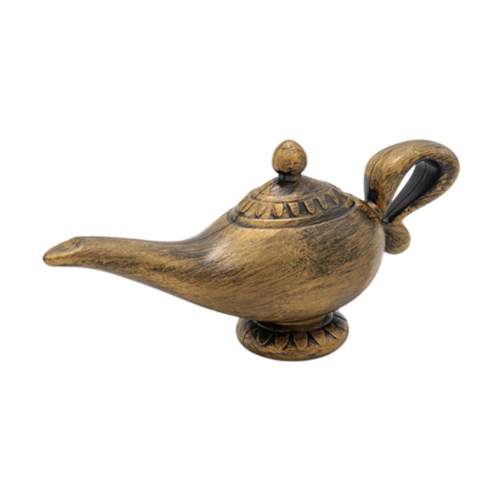 Genie Lamp Ornament Genie Light Toy, Gift Collection Home Decoration Desktop Decor Photo Props for Halloween Bedroom Party