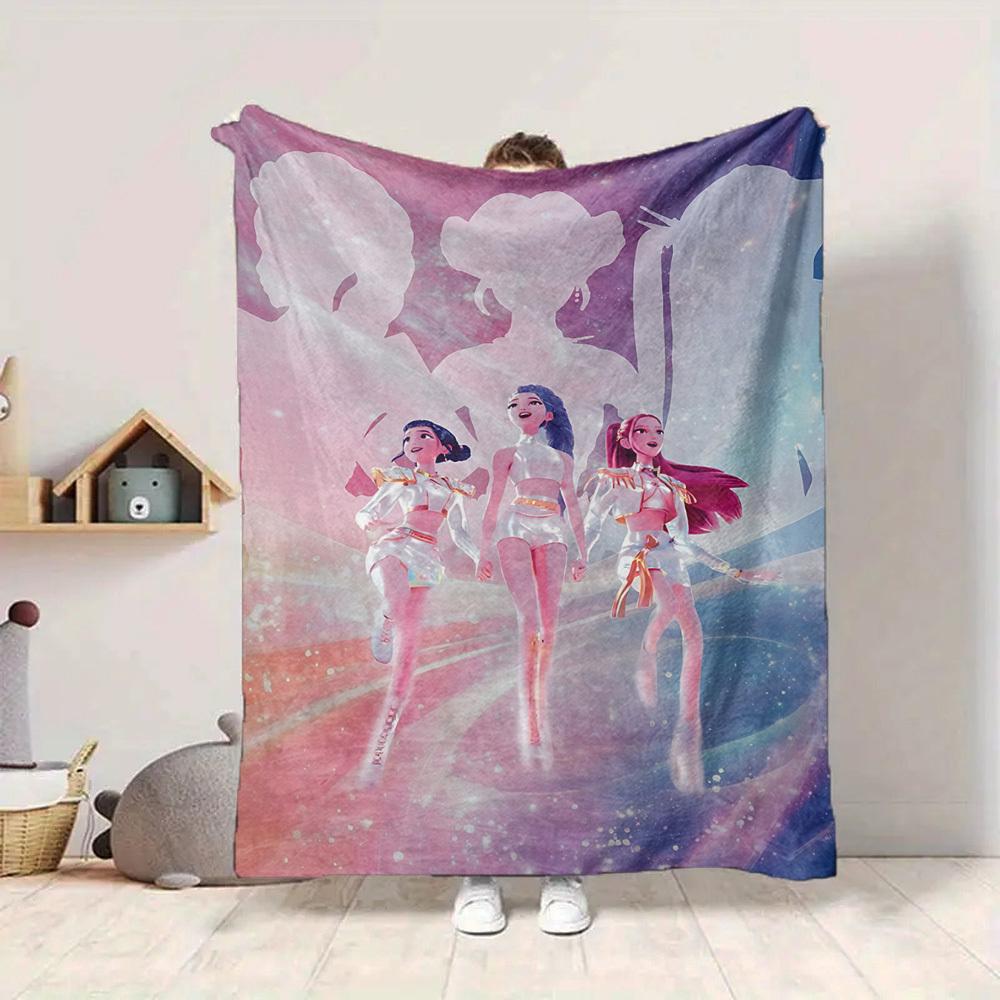 

1pc HUNTRX, K POP Soft Comfortable Blanket Digital Print, All Season Multipurpose Knit Fabric Bedding, Office, Sofa Home Decor Blanket 80cm×120cm