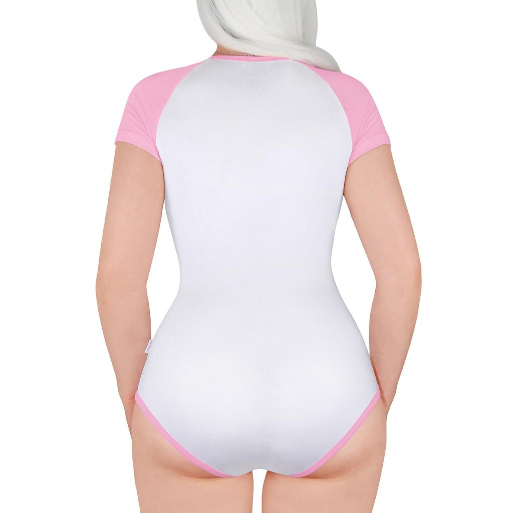 LittleForBig Adult Romper Raglan Sleeves Size [Baby Rabbit] (Pink, S)