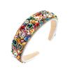 Women Hair Band Baroque Geometric Colored Stone Crystal Headband Super Sparkling Colored Glass Hair Hoop