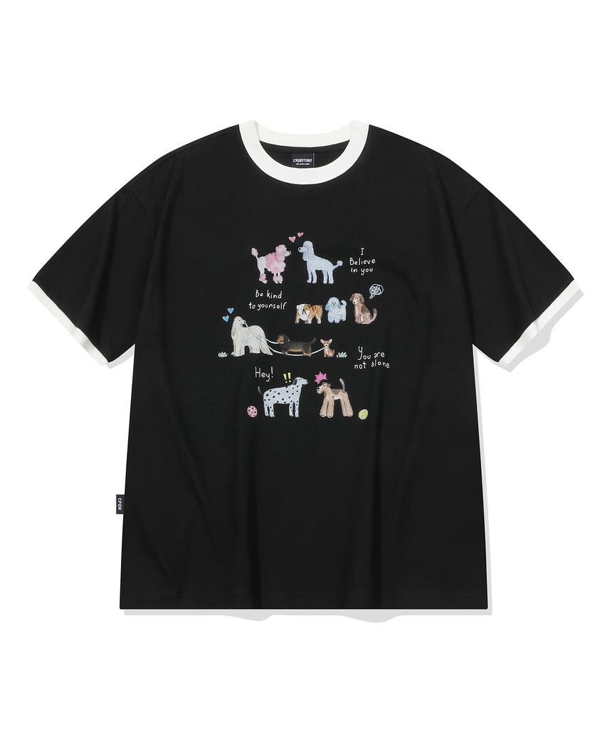 CPGN STUDIO Cozy Puppy Ringer Tee Black