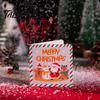 Xmas Message Cards 10Pcs Merry Christmas Greeting Set, Folding Cartoon Blank Note Cards, Festive Blessing for Holiday Gift