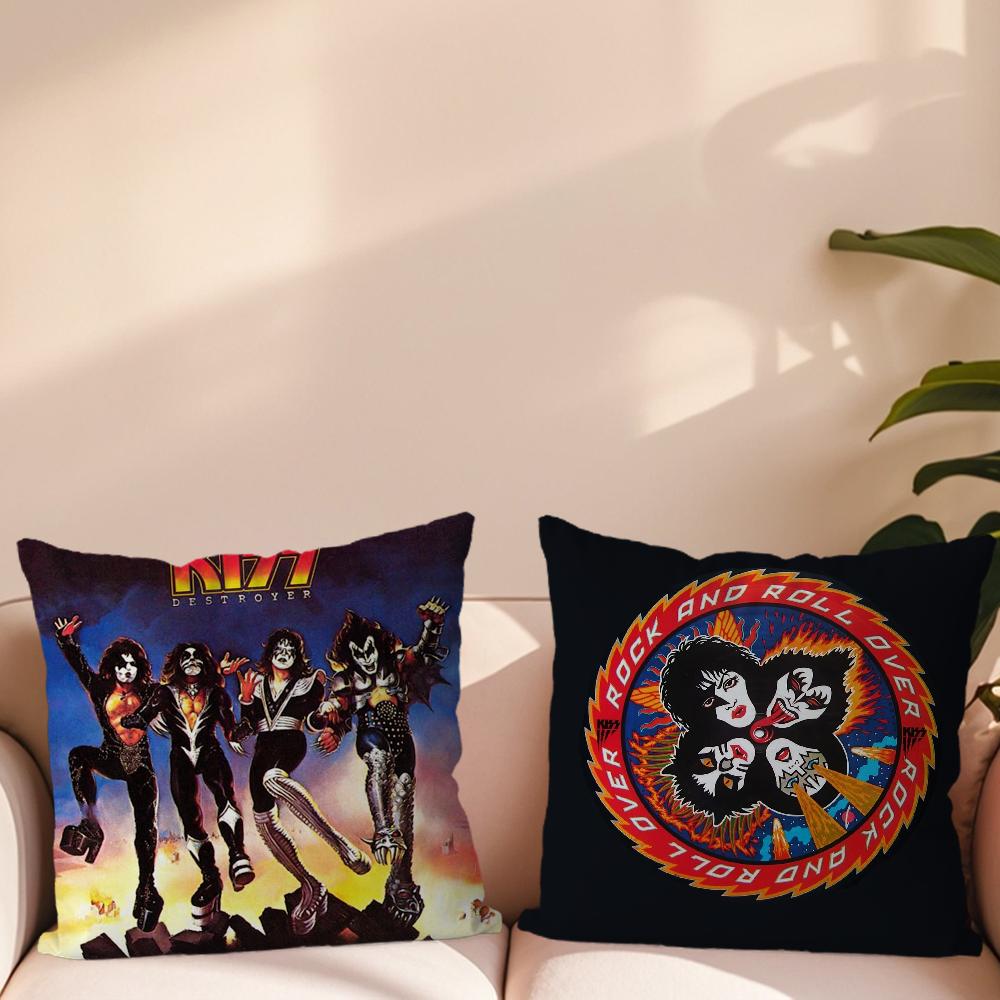 Rock Kiss Band Music Pillow Case Sofa Living Room Bedroom Headboard Backrest Cushion Square Cushion Nap Time