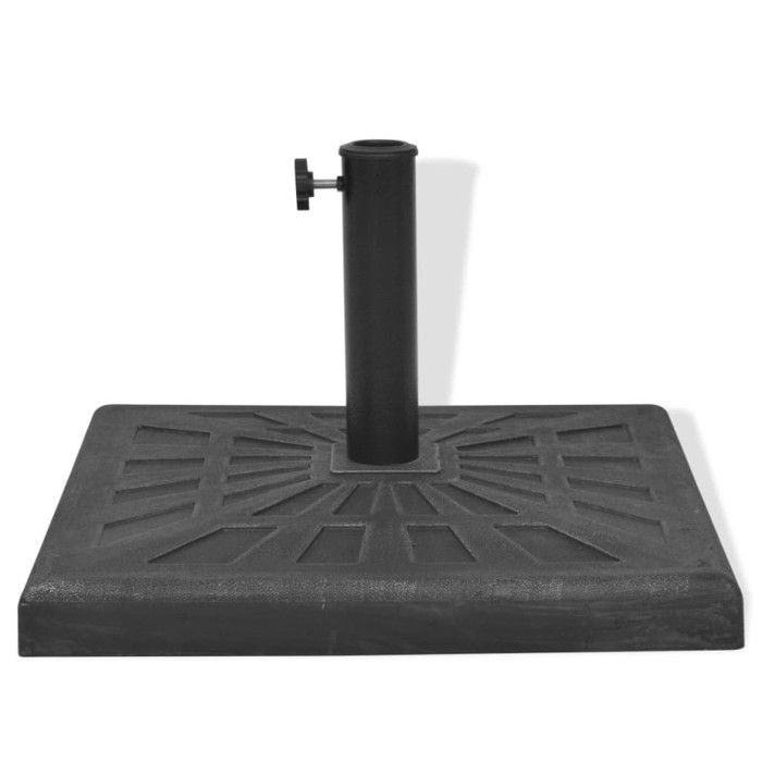 Base carrée de parasol VIDAXL - Résine Noir - 12 kg - Adaptateurs inclus