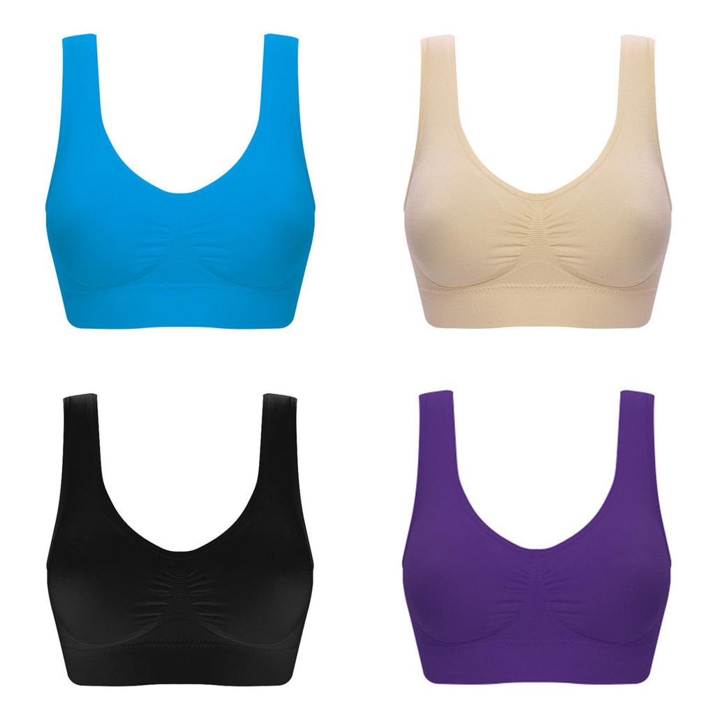 Women Pure Color Plus Size Ultra-thin Large Bra Sports Bra Full Cup Tops For Comfort