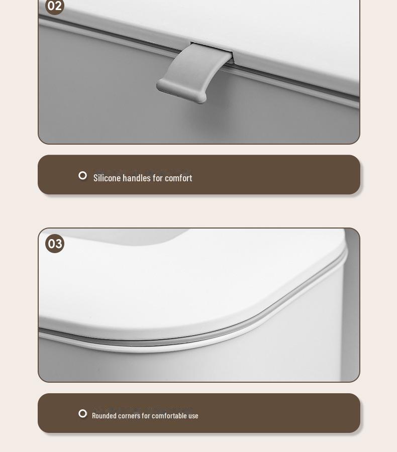 25 nových nástěnných odpadkových košů: Bez děrování, obousměrné víko, silikonová rukojeť, materiál PP