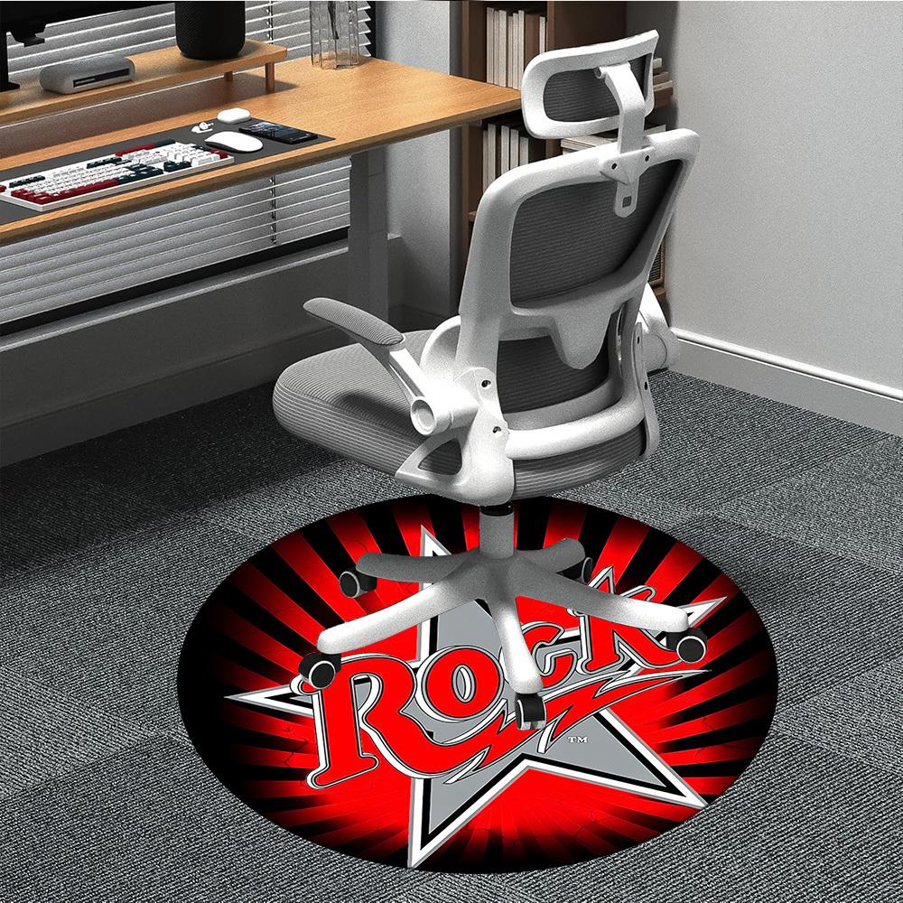 

1pc Rock Star Logo Carpet, Round Non-Slip Durable Large Size Office Carpet, Suitable for Office, Beautiful Decoration 80cm