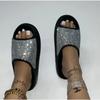 Fashion 2025 Women's New Women's Shoes with Diamond Face, Thin Flash Thick Bottom Slippers Sandals Outdoor Beach Slippers 36-45