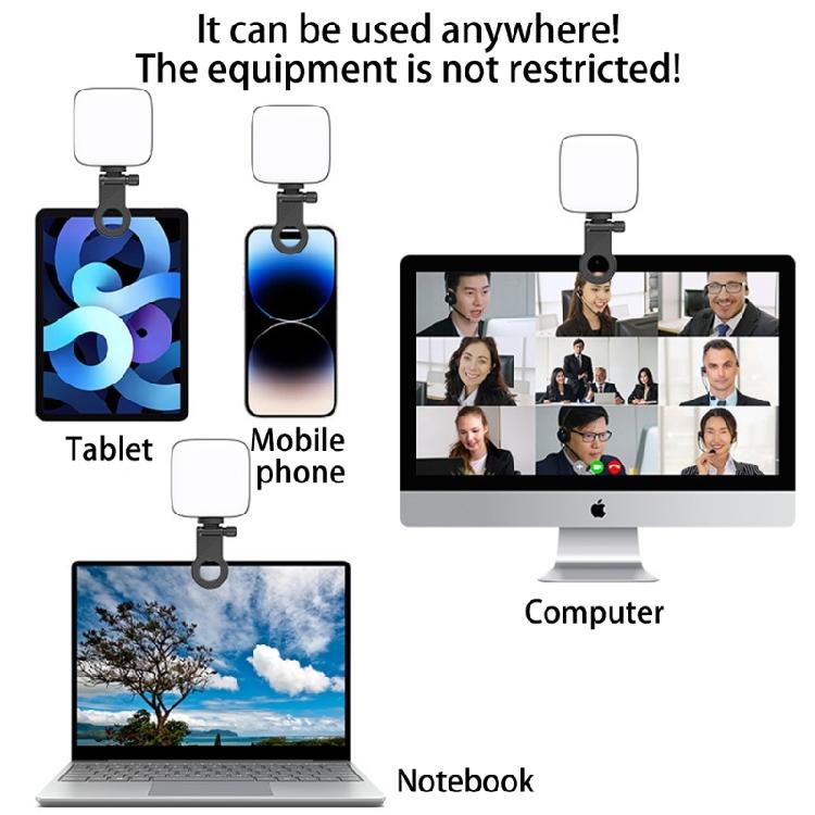 Flexible Camera Light Clip With 2.8cm Clamping Ranging Optimaled Illuminating For Streaming Recording