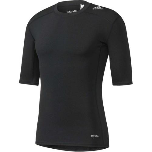 adidas Solid Color Brand Logo Print Round Neck Short Sleeve T-Shirt L чёрный