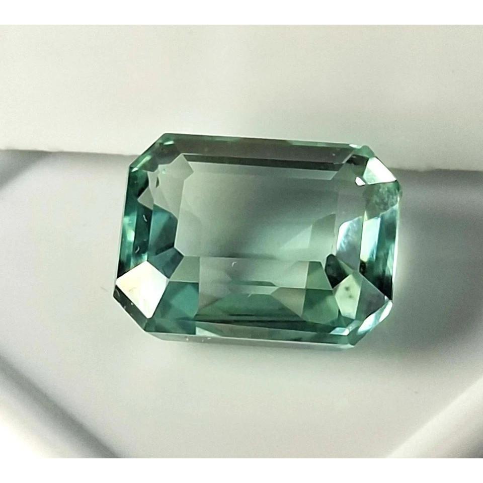 Certified Natural Green Sapphire Emerald Cut 8-10 Ct Fabulous Loose Gemstone
