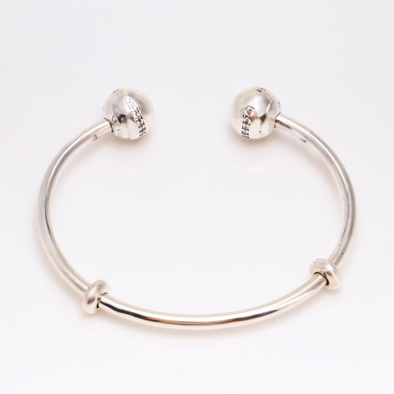 Li Jiaqi Style S925 Sterling Silver Meteor Open Bangle - Simple Fashion for Christmas