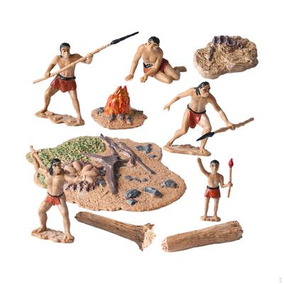 10Pcs Primitive Menschen Decor Statue Caveman Landschaft Nette Mini Präsentiert