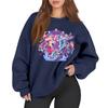 Women's Fashion Long Sleeve Print Round Neck Loose Pullover Sweater Top