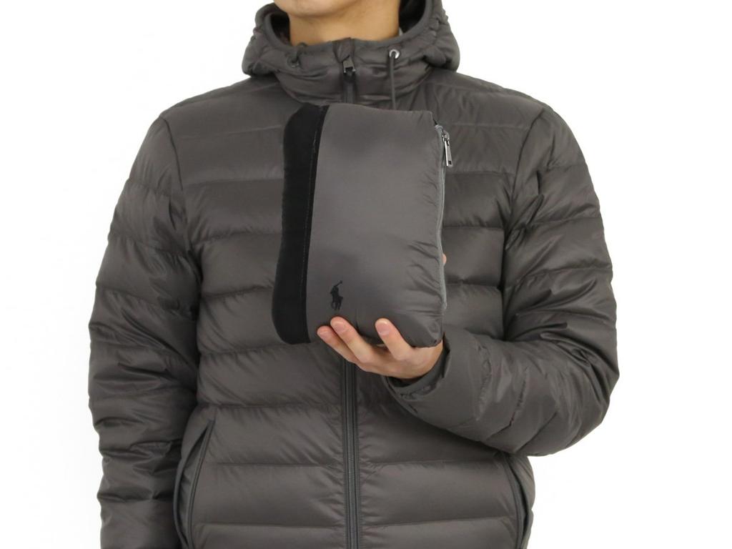 POLO RALPH LAUREN Kurtka/Parka Męska z Puchu Pakowana z Pony Rozmiar 0101676 Haft, L, Szary,