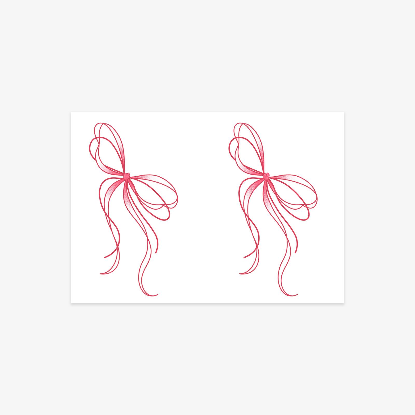

Tattoo Sticker Simple Red Bow Tattoo Sticker Disposable Temporary Tattoo Sticker 10*7