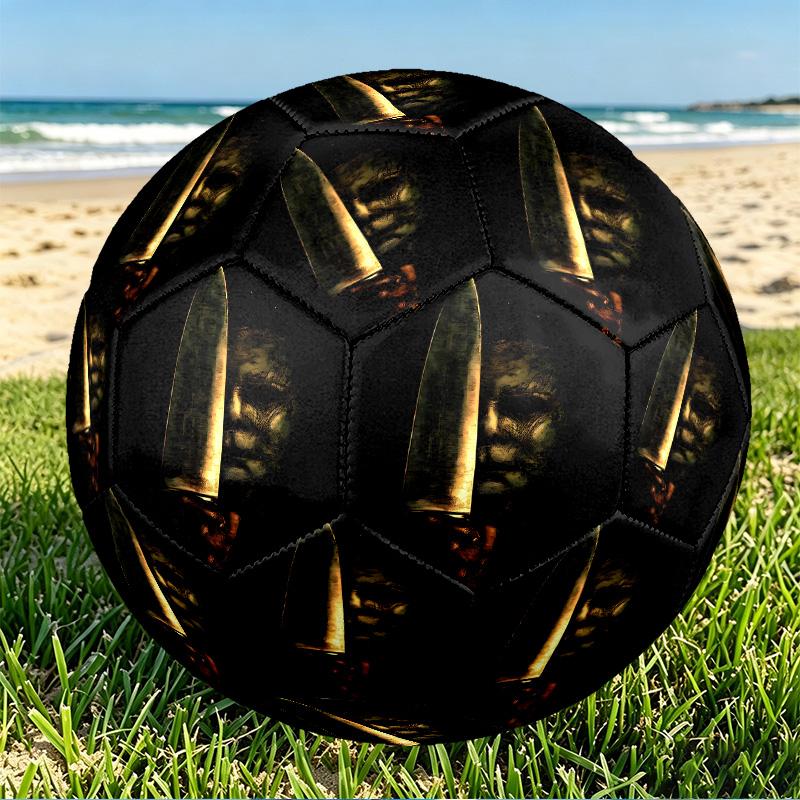 Michael Myers Print Size 5 Soccer Ball, PU Wear Resistant Football for Match Training and Daily Practice, Birthday Gift for Soccer Fans