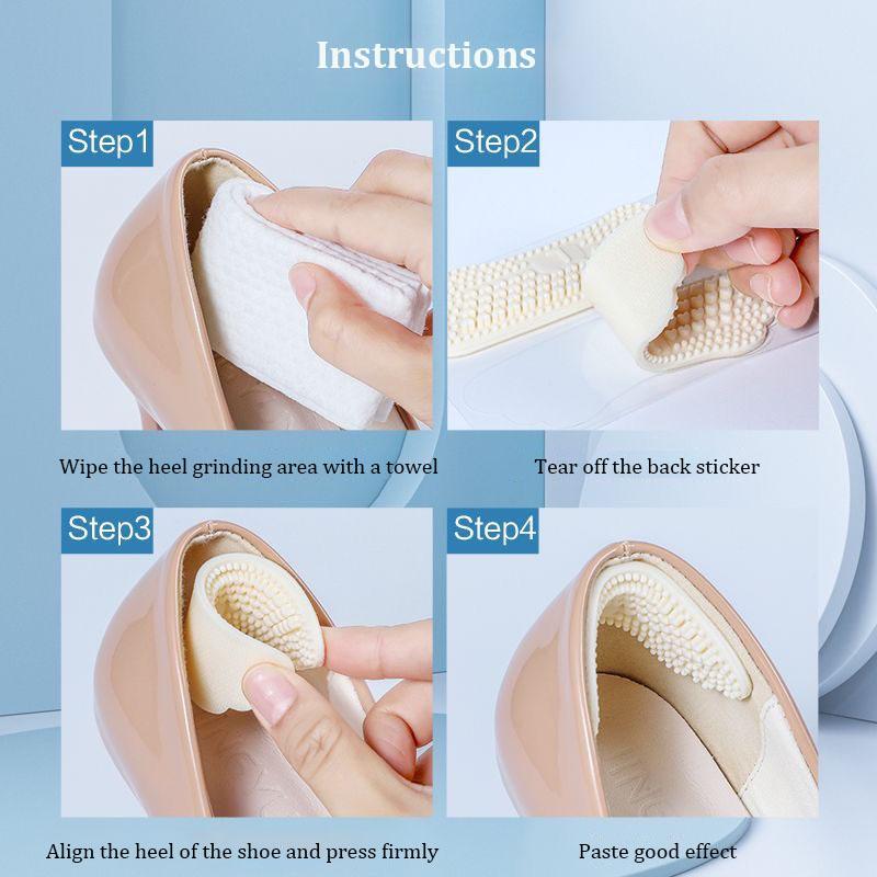 New Silicone Gel Heel Stickers Heel Cups Inserts Shoe Pads Heel Protector for Footwear Reduce Shoe Size for Women Men Anti Slip