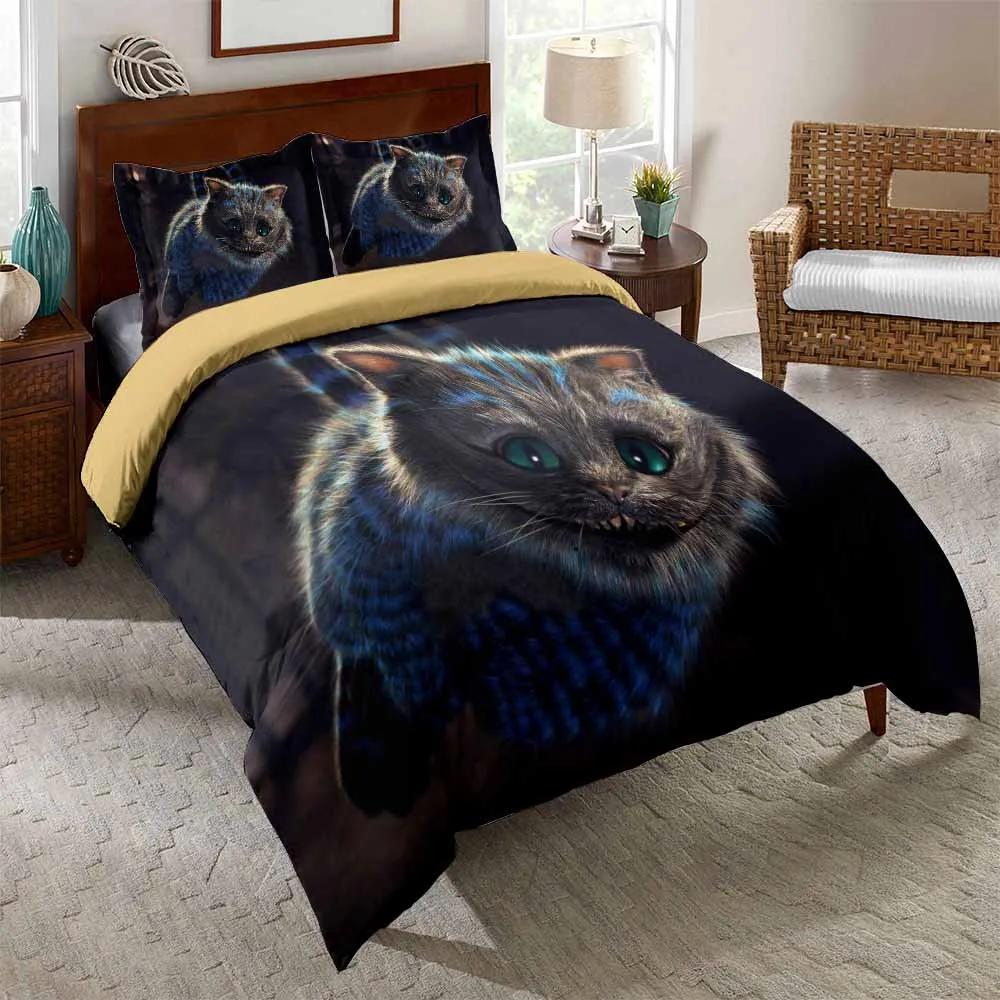 Read Cat Bedding For Girls Boys Cute Colorful Cast Pattern Bedspread 3D Print Cats Theme Bold Color Black Animal Duvet Cover