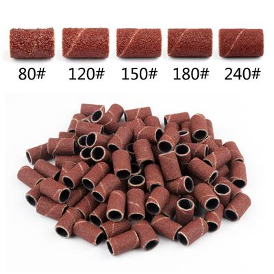 100 st/pack Slipband Manikyr Pedikyr Spik elektrisk borrmaskin Slipning Sand Ring Bits