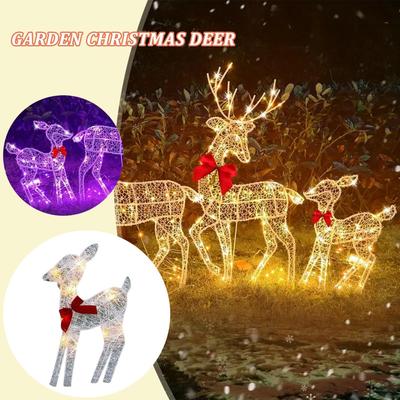 Lighted Deer Yard Decoration Waterproof Festive Decor Christmas Deer Decor for Family Friends Home Patio Garden Parties Holiday
