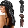 Leopard Print Print Turban Hat Elegant Thin Satin Printed Headband Windproof Breathable Women Head Scarf Summer Accessories