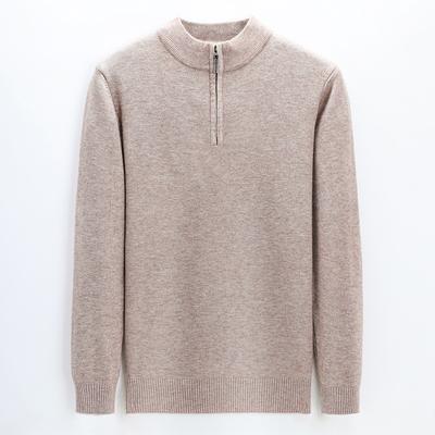 Maglione Casual alla Moda Autunnale da Uomo Stile Coreano Trendy Versatile Colore Unito Zip Lavorato a Maglia Maglia di Base per Tenersi Caldi