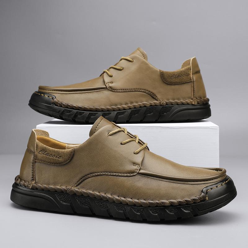 High Quality Handmade Soft Soled Men's Genuine Leather Shoes Lace Up Men's Business Shoes Versatile Daily Casual Shoes Commuting