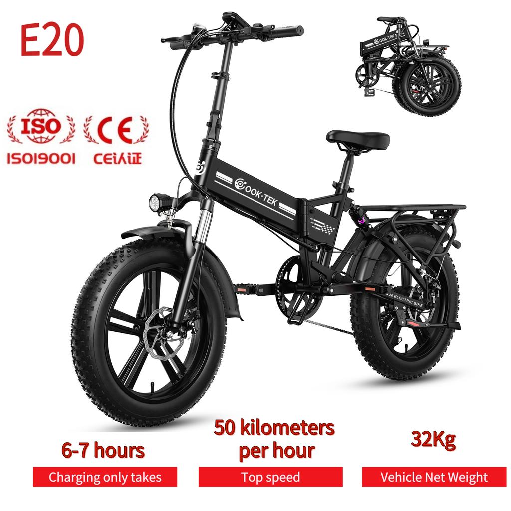 E Bike 20 Fat Tire Off Road Electric Bike 25km/h 250W for EU Brushless Motor 15AH 35-50KM Folding Bike City Fahrrad