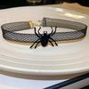 Reticular Spider Bat Necklace Collarbone Chain Pendant Chain Halloween Dark Choker  Halloween Gift